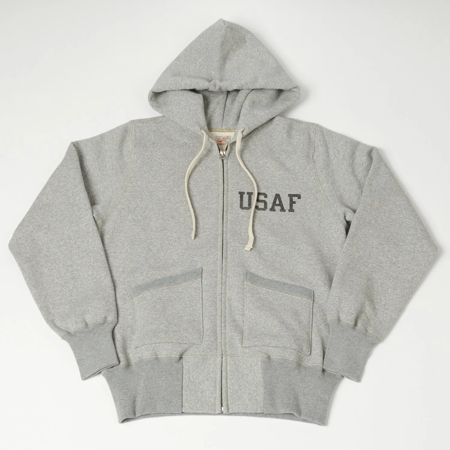 TOYS McCOY TMC2271 USAF Print Zip Hoodie - Heather Grey